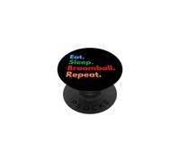 Eat Sleep Broomball Repeat for Broomball Players and Lovers PopSockets Adhesive PopGrip