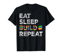 Eat Sleep Build Repeat - Master Builder Bricks Blocks T-Shirt