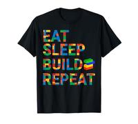 Eat Sleep Build Repeat - Master Builder Bricks Blocks T-Shirt