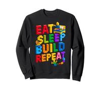 EAT SLEEP BUILD REPEAT Master Builder Building Bricks Blocks Sweatshirt