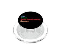 Eat Sleep Build Sandcastles Repeat for Beach and Sand Lovers PopSockets PopGrip for MagSafe