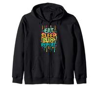 Eat Sleep Burp Repeat Funny Burping Gas Cute Baby Burps Zip Hoodie