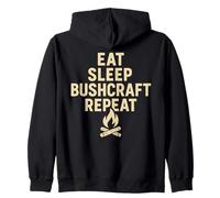 Eat Sleep Bushcraft Repeat Prepper Bushcrafting Survival Zip Hoodie