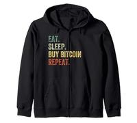 Eat Sleep Buy Bitcoin Repeat Men Women Crypto Zip Hoodie