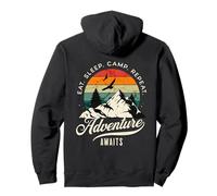 Eat Sleep Camp Repeat Adventure Awaits Camping Wilderness Pullover Hoodie
