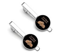Eat Sleep Capybaras Silver Tie Clip Suit Accessories for Men Necktie Bar Set Pin Business Wedding