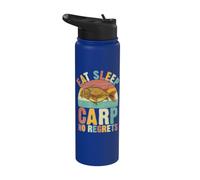 Eat Sleep Carp No Regrets Carp Fishing Stainless Steel Insulated Water Bottle