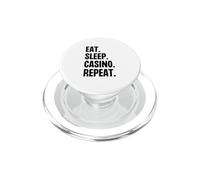 Eat Sleep Casino Repeat Funny Gambling Gamble Poker PopSockets PopGrip for MagSafe