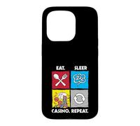 Eat Sleep Casino Repeat Gambling Poker Chips Dice Case for iPhone 15 Pro