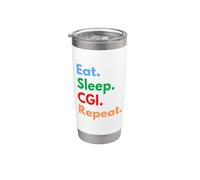 Eat Sleep CGI Repeat for CGI Animators and Graphics Lovers Stainless Steel Insulated Tumbler