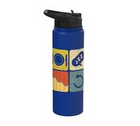 Eat Sleep Chart Repeat Cycle Funny Graph Stainless Steel Insulated Water Bottle