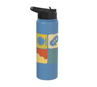 Eat Sleep Chart Repeat Cycle Funny Graph Stainless Steel Insulated Water Bottle