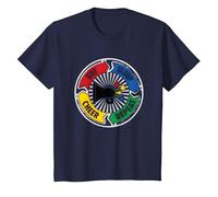 Eat Sleep Cheer Repeat Megaphone Cycle for Cheerleaders T-Shirt, Kids, Navy, 12 Years