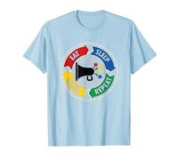 Eat Sleep Cheer Repeat Megaphone Cycle for Cheerleaders T-Shirt, Men, Baby Blue, S