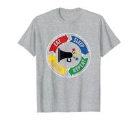 Eat Sleep Cheer Repeat Megaphone Cycle for Cheerleaders T-Shirt, Men, Heather Grey, S