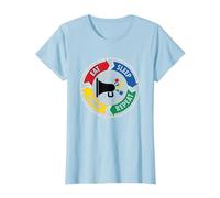 Eat Sleep Cheer Repeat Megaphone Cycle for Cheerleaders T-Shirt, Women, Baby Blue, S