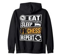 Eat Sleep Chess Repeat Funny Chess Lover Zip Hoodie