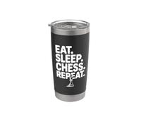 Eat Sleep Chess Repeat Funny for Board Game Lovers Stainless Steel Insulated Tumbler