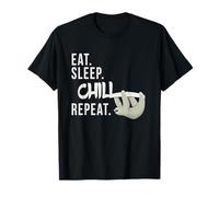 Eat Sleep Chill Repeat Chilling Sloth Silhouette T-Shirt