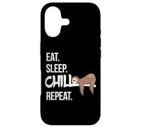 Eat Sleep Chill Repeat Cute Chilling Sleepy Sloth Case for iPhone 17