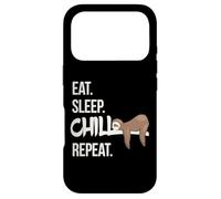 Eat Sleep Chill Repeat Cute Chilling Sleepy Sloth Case for iPhone 17 Pro