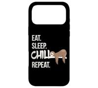 Eat Sleep Chill Repeat Cute Chilling Sleepy Sloth Case for iPhone 17 Pro Max