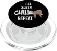 Eat Sleep Chill Repeat Cute Chilling Sleepy Sloth PopSockets PopGrip for MagSafe