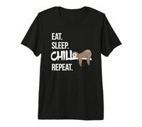 Eat Sleep Chill Repeat Cute Chilling Sleepy Sloth Premium T-Shirt