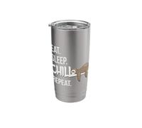 Eat Sleep Chill Repeat Cute Chilling Sleepy Sloth Stainless Steel Insulated Tumbler