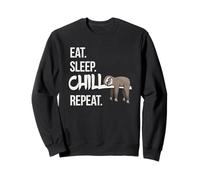 Eat Sleep Chill Repeat Cute Lazy Chilling Sloth Sweatshirt