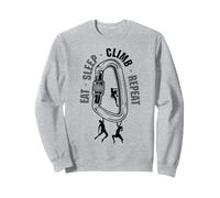 Eat Sleep Climb Repeat Climber Carabiner Funny Rock Climbing Sweatshirt