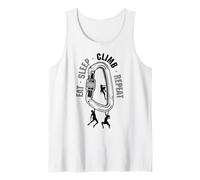 Eat Sleep Climb Repeat Climber Carabiner Funny Rock Climbing Tank Top
