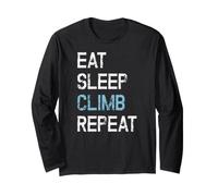 Eat Sleep Climb Repeat Climbing Bouldering Mountaineering Long Sleeve T-Shirt