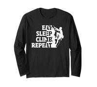 Eat Sleep Climb Repeat Rock Climbing Hobby Quote Long Sleeve T-Shirt