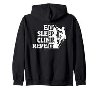 Eat Sleep Climb Repeat Rock Climbing Hobby Quote Zip Hoodie