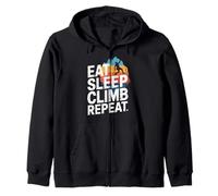 EAT SLEEP CLIMB REPEAT Rock Climbing Lover Zip Hoodie