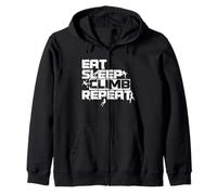 Eat Sleep Climb Repeat Rock Climbing Mountaineering Shirt Zip Hoodie