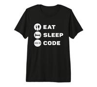 Eat Sleep Code Coding ICD Programmer Assistant Medical Coder Premium T-Shirt