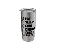Eat Sleep Code Debug Curse Repeat Stainless Steel Insulated Tumbler