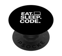 Eat Sleep Code Minimalist Laptop Developer Design PopSockets Adhesive PopGrip