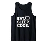 Eat Sleep Code Minimalist Laptop Developer Design Tank Top
