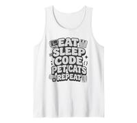 Eat Sleep Code Pet Cats Repeat Funny Programmer Cat Lover Tank Top