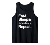 Eat Sleep Code Repeat Funny Coding Computer Programming Tank Top