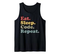 Eat Sleep Code Repeat Funny Coding Tank Top