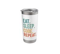 Eat Sleep Code Repeat Funny Programmer Developer Stainless Steel Insulated Tumbler