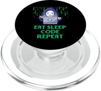 Eat Sleep Code Repeat Lifestyle Web Developer Habits PopSockets PopGrip for MagSafe