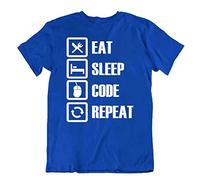 Eat Sleep Code Repeat Tshirt Programmer T-Shirt Awesome Cool Tee(XX-Large)