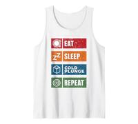 Eat Sleep Cold Plunge Repeat Funny Ice Bath Enthusiast Men Tank Top
