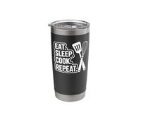 Eat Sleep Cook Repeat Funny Chef Stainless Steel Insulated Tumbler