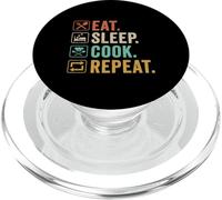 Eat Sleep Cook Repeat Funny Vintage Cooking Lover PopSockets PopGrip for MagSafe